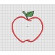 Apple Applique Embroidery Design in 3x3 4x4 5x5 and 6x6 Sizes