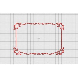 Heart Frame Border Embroidery Design in 4x4 5x7 and 6x10 Sizes