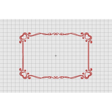 Heart Frame Border Embroidery Design in 4x4 5x7 and 6x10 Sizes