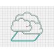 Cloud Weather Rain Applique Embroidery Design in 3x3 4x4 5x5 and 6x6 Sizes
