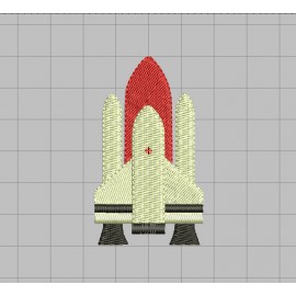 Space Shuttle Spacecraft Embroidery Design in 2x2 3x3 and 4x4 Sizes