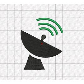 Satellite Mini Embroidery Design in 1x1 2x2 3x3 and 4x4 Sizes