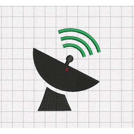 Satellite Mini Embroidery Design in 1x1 2x2 3x3 and 4x4 Sizes