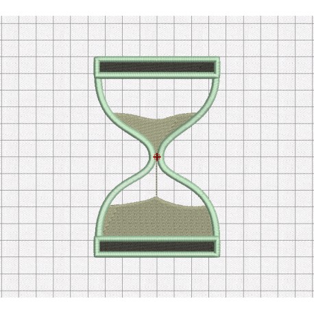 Hourglass Sand Timer Clear Vinyl Applique Embroidery Design in 3x3 4x4 5x5 and 6x6 Sizes