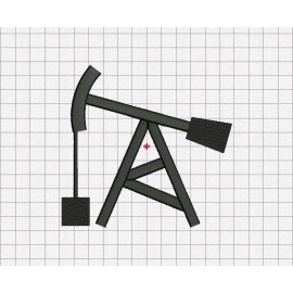 Oil Rig Embroidery Design in 2x2 3x3 4x4 5x5 and 6x6 Sizes
