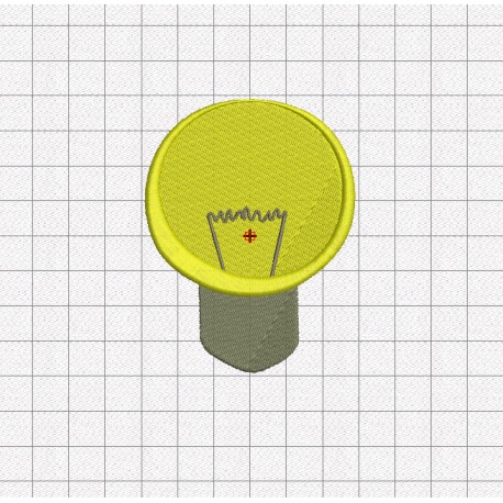 Light Bulb with Filament Embroidery Design in 2x2 3x3 and 4x4 Sizes