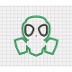 Gas Mask Applique Embroidery Design in 4x4 5x5 and 6x6 Sizes
