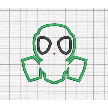 Gas Mask Applique Embroidery Design in 4x4 5x5 and 6x6 Sizes
