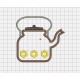 Coffee Pot Applique Embroidery Design in 4x4 5x5 and 6x6 Sizes