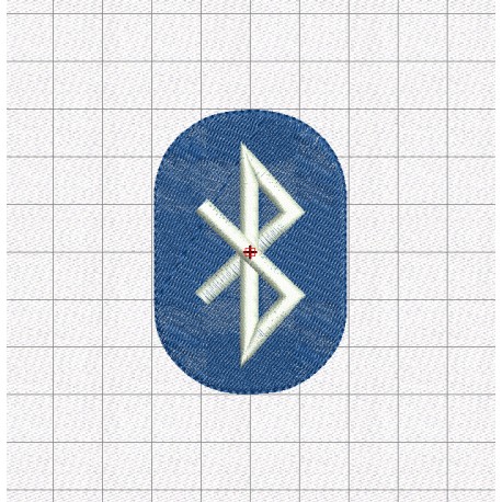 Bluetooth Symbol Mini Embroidery Design in 1x1" 2x2" 3x3" and 4x4 inch Sizes