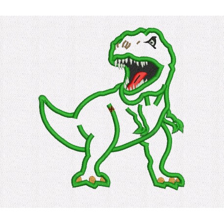 Scary T-rex Dinosaur Applique Embroidery Design in 3x3 4x4 5x5 6x6 7x7 and 10" Sizes