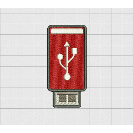 USB Thumb Drive Embroidery Design in 2x2 3x3 and 4x4 Sizes