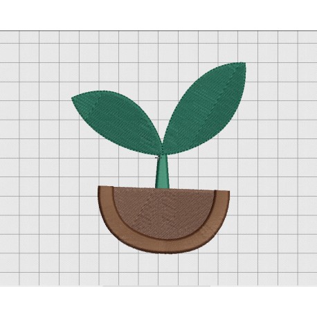 Plant Sprout Seedling Embroidery Design in 3x3 4x4 and 5x5 Sizes