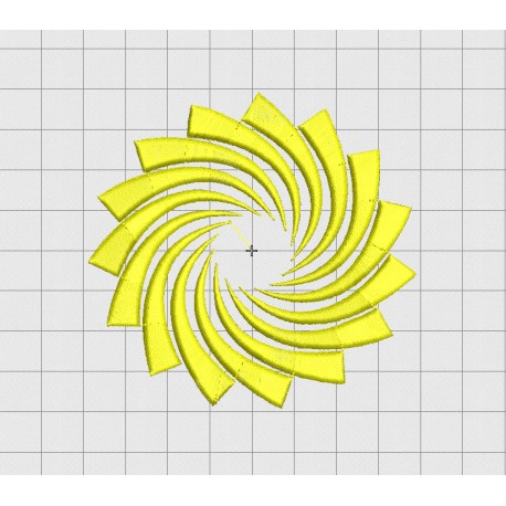 Spiral Flower Sun Pattern Embroidery Design in 2x2 3x3 and 4x4 Sizes