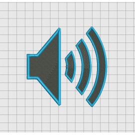 Speaker Icon Mini Embroidery Design in 2x2 3x3 4x4 and 5x5 Sizes