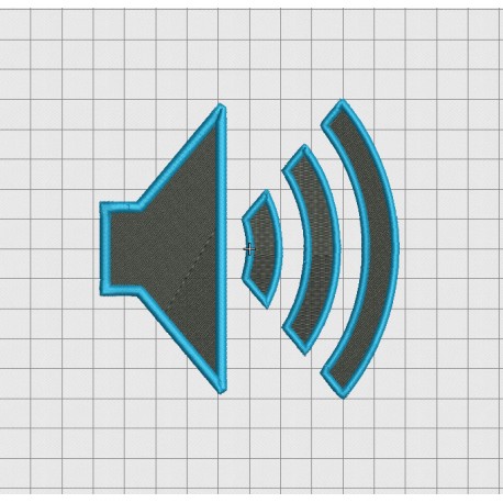Speaker Icon Mini Embroidery Design in 2x2 3x3 4x4 and 5x5 Sizes