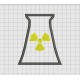 Nuclear Power Plant Chimney Applique Embroidery Design in 3x3 4x4 5x5 and 6x6 Sizes