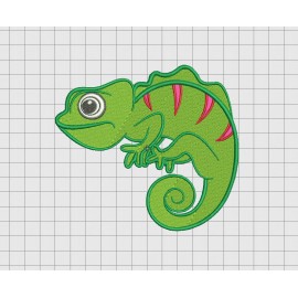 Chameleon Lizard Iguana Embroidery Design in 4x4 5x5 and 6x6 Sizes