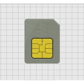 Sim Card Cell Phone Embroidery Design in 1x1 2x2 3x3 and 4x4 Sizes