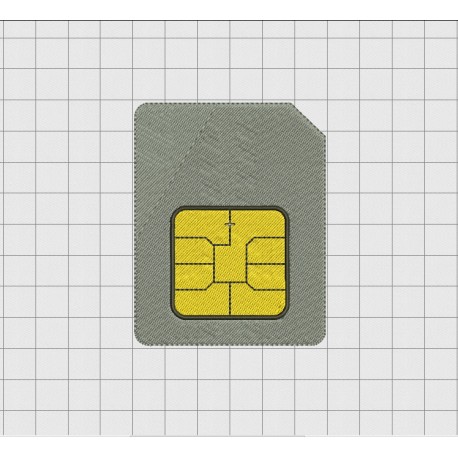 Sim Card Cell Phone Embroidery Design in 1x1 2x2 3x3 and 4x4 Sizes