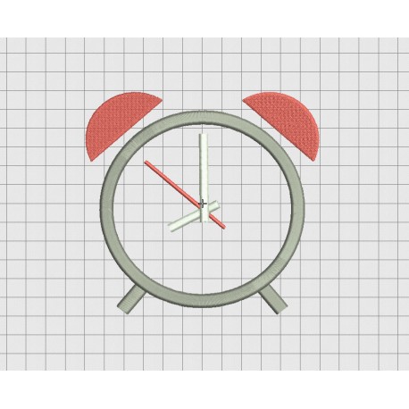 Alarm Clock Twin Bells Applique Embroidery Design in 3x3 4x4 5x5 and 6x6 Sizes