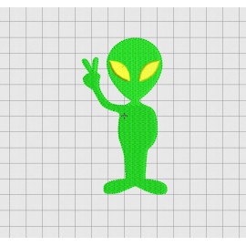 Alien Little Green Men Embroidery Design in 2x2 3x3 4x4 and 5x5 Sizes