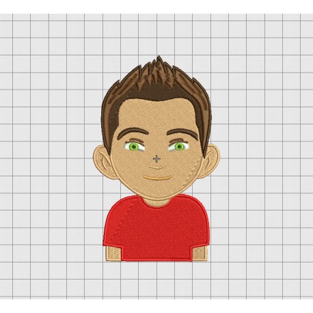 Boy Stylish Avatar Embroidery Design in 4x4 5x5 and 6x6 Sizes