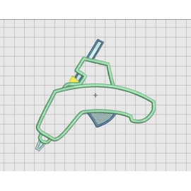 Hot Glue Gun Applique Embroidery Design in 4x4 5x5 and 6x6 Sizes