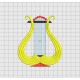 Lyre String Instrument Embroidery Design in 3x3 4x4 5x5 and 6x6 Sizes