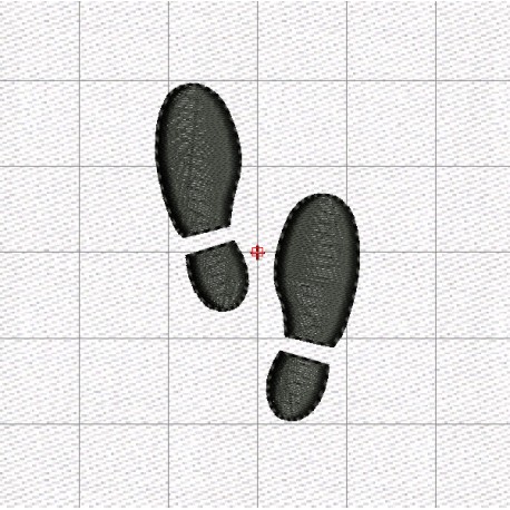 Shoe Print Mini Embroidery Design in 1x1 2x2 3x3 4x4 and 5x5 inch Sizes