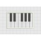 Piano Keyboard Section Applique Embroidery Design in 4x4 5x7 and 6x10 inch Sizes