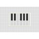 Piano Keyboard Section Applique Embroidery Design in 4x4 5x7 and 6x10 inch Sizes