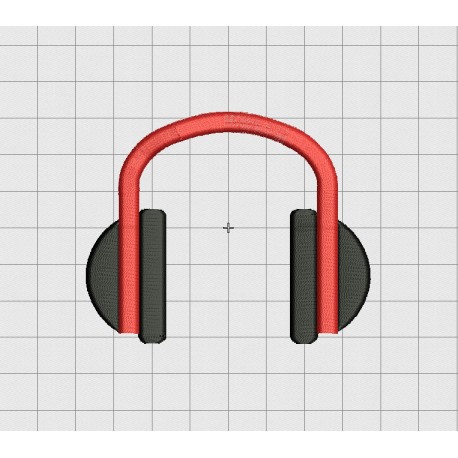 Headphones Mini Embroidery Design in 1x1 2x2 3x3 and 4x4 Sizes