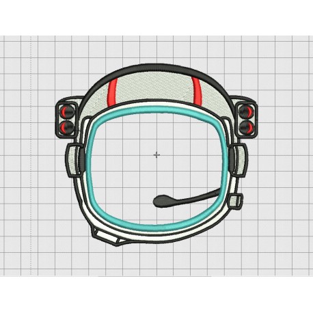 Astronaut Helmet Applique Embroidery Design in 4x4 5x5 6x6 and 7x7 inch Sizes