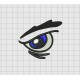Angry Eye Eyeball Full Stitch Embroidery Design in 1x1 2x2 3x3 and 4x4 Sizes