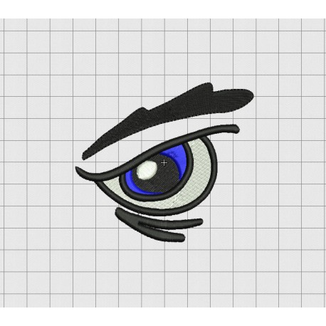 Angry Eye Eyeball Full Stitch Embroidery Design in 1x1 2x2 3x3 and 4x4 Sizes
