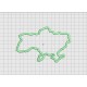 Ukraine Country Applique Embroidery Design in 4x4 and 5x7 Sizes