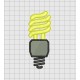CFL Light Bulb Embroidery Design in 3x3 4x4 5x5 and 6x6 Sizes