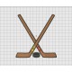 Hockey Crossed Sticks Basic Full Stitch Embroidery Design in 3x3 4x4 5x5 6x6 and 7x7 Sizes