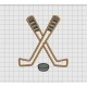 Hockey Crossed Sticks Applique Embroidery Design in 4x4 5x5 6x6 and 7x7 Sizes