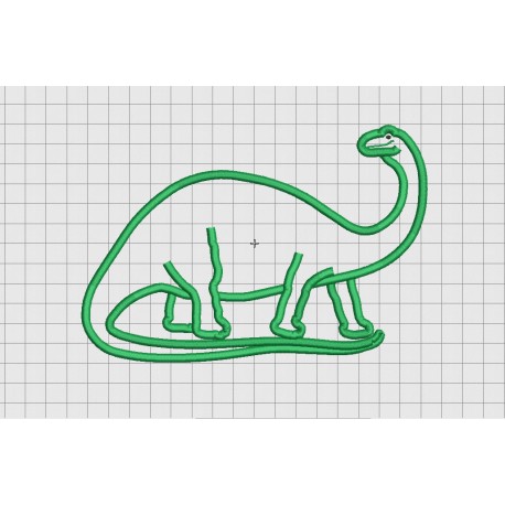 Brontosaurus Apatosaurus Dinosaur Applique Embroidery Design in 4x4 5x7 and 6x10" Sizes