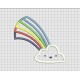 Rainbow Cloud Smile Applique Embroidery Design in 4x4 5x5 6x6 and 7x7 inch Sizes