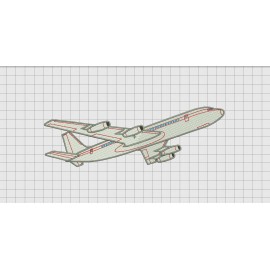 Airplane Airliner Airbus Detailed Embroidery Design in 4x4 5x7 and 6x10 Sizes