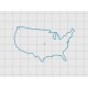United States of America USA Outline Felt Embroidery Design in 1 inch, 1.5 inch, 2 inch, and 3 inch Sizes