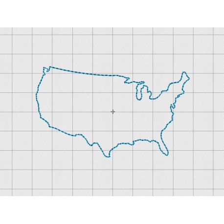 United States of America USA Outline Felt Embroidery Design in 1 inch, 1.5 inch, 2 inch, and 3 inch Sizes