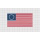 Betsy Ross Flag USA 13 Colonies Embroidery Design in 4x4 and 5x7 Sizes