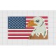 Bald Eagle USA United States of America Flag Embroidery Design in 4x4 5x7 and 6x10 Sizes