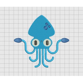 Squid Fill Stitch Embroidery Design in 3x3 4x4 5x5 and 6x6 Sizes