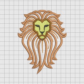 Lion Prestigious Mane Applique Embroidery Design in 4x4 5x5 6x6 and 7x7 Sizes