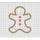 Gingerbread Man Applique Embroidery Design in 3x3 4x4 5x5 and 6x6 Sizes